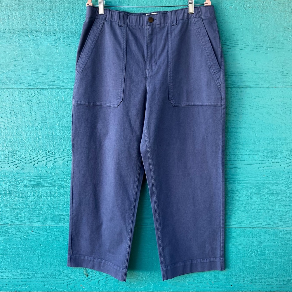 CASLON UTILITY CARGO TWILL WIDE LEG BLUE PANTS SIZE 14 NEW - Picture 2 of 8